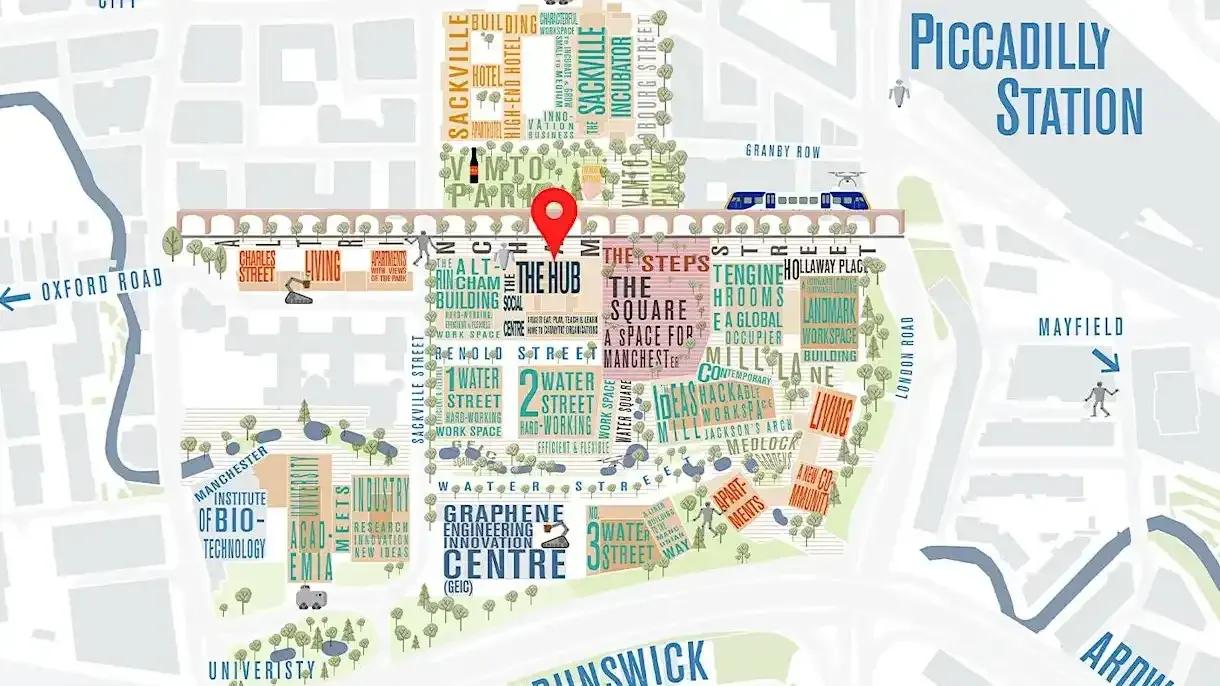 Map of Sister development in manchester. 