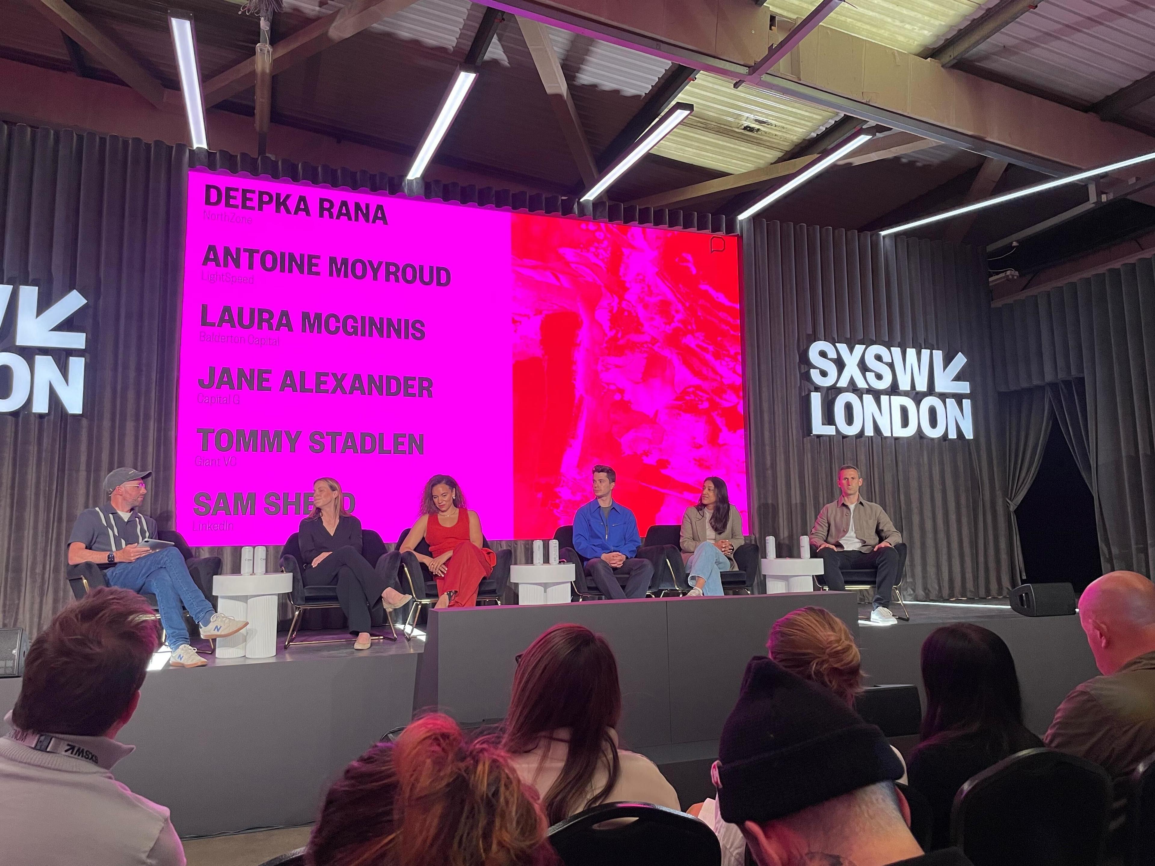 Panel on stage at SXSW London