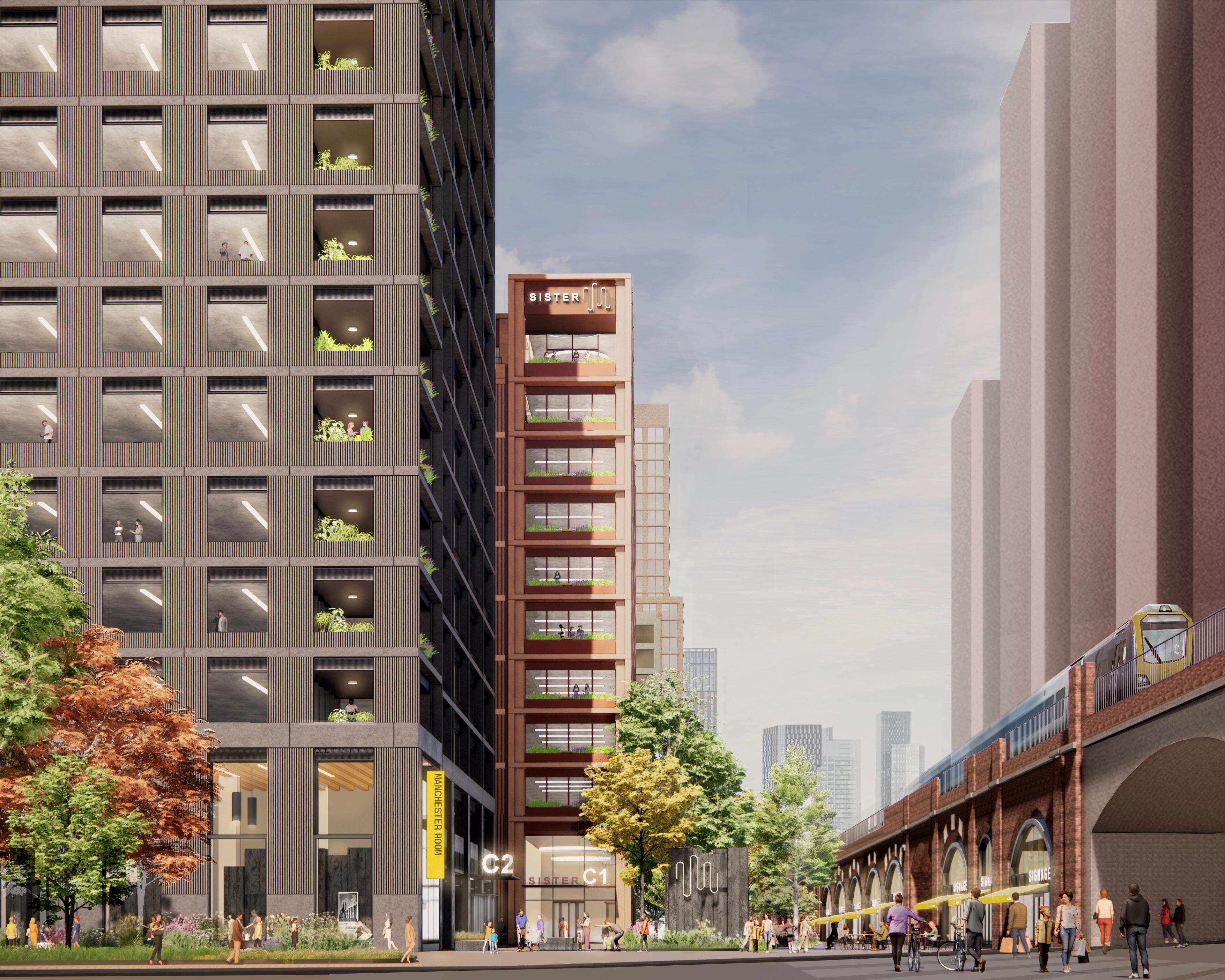 Visualisation of Zone C and Altrincham Street from London Road