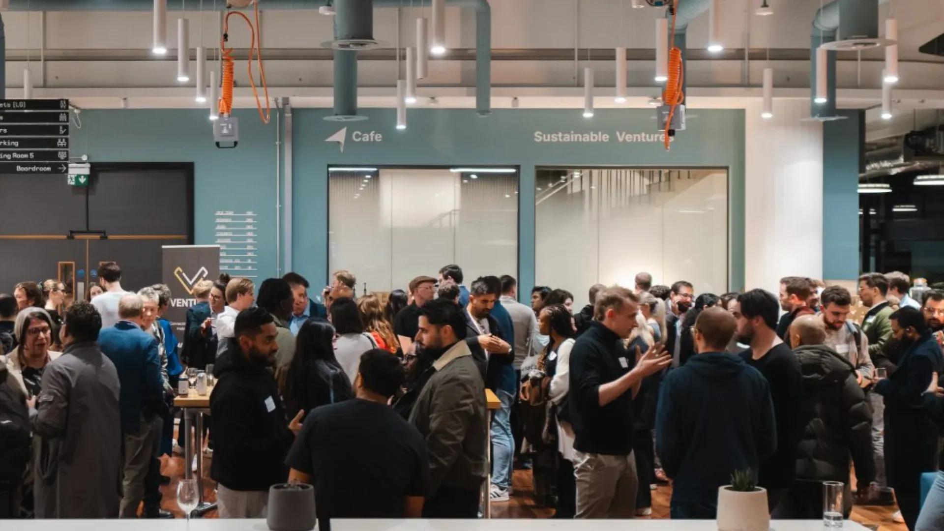 Networking in a beautiful room