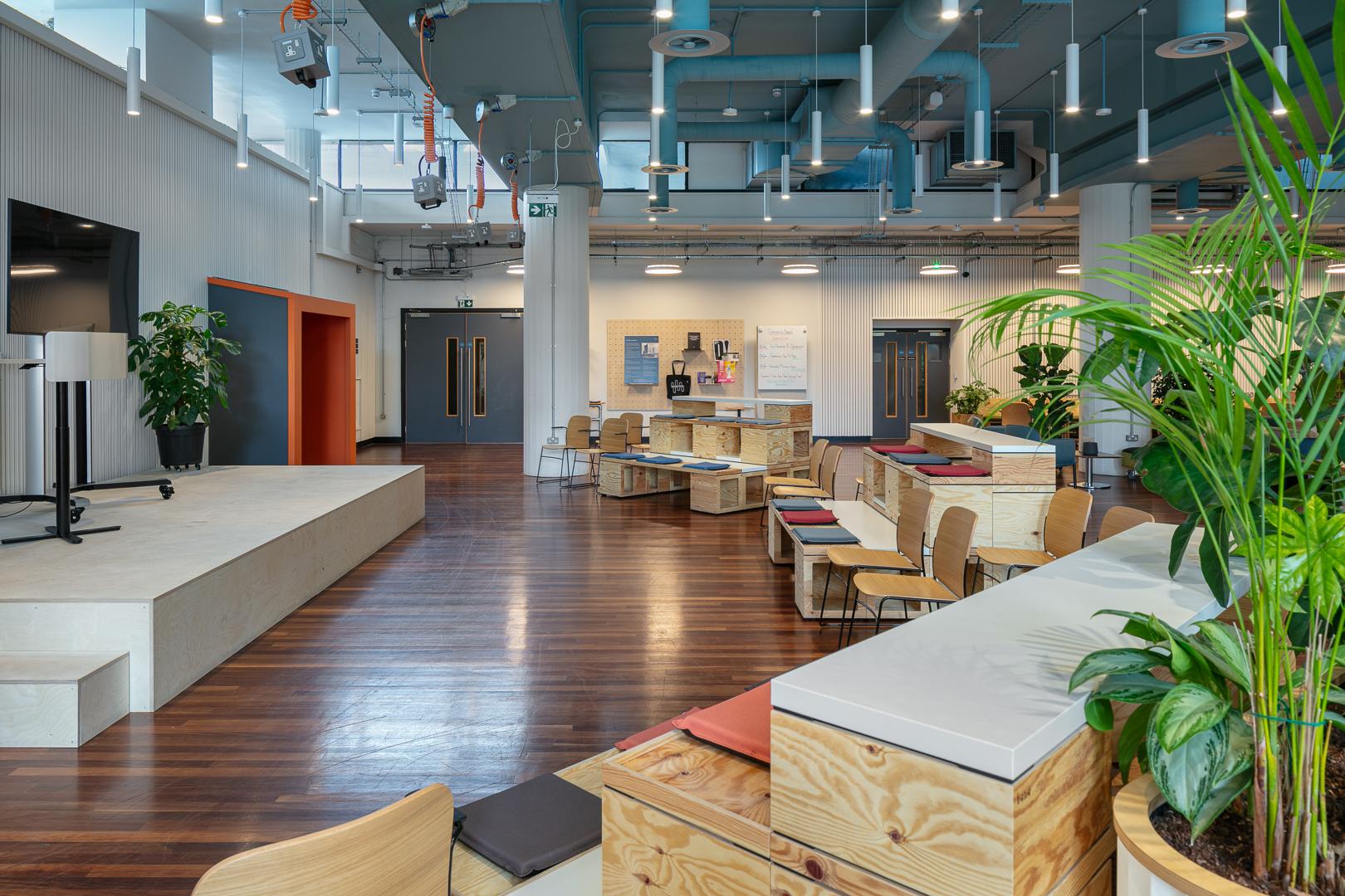 Amphitheatre set up in the Flexspace at Sister