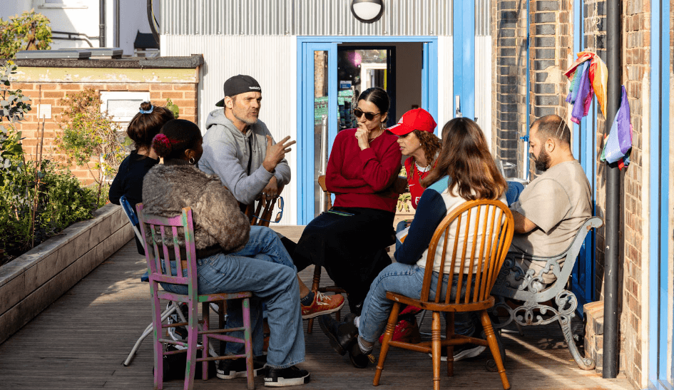 people networking sat down 